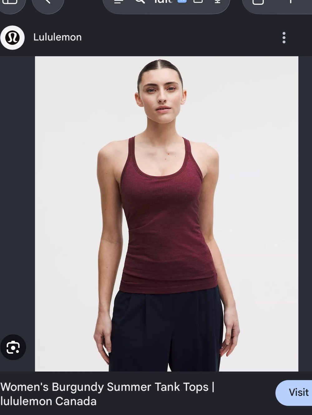 Final price -no offers! lululemon athletica Power Y Tank Top in Burgundy- Size 6